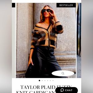 💛VICI Collection Brown Black Sexy PLAID Cardigan Sweater Sz Small🎁 NWT! DOLLS